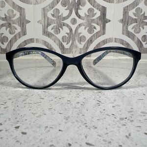 Lulu Guinness LR52 2.0 BLU Blue Teal Floral‎ Eyeglasses FRAMES ONLY 53-15-145